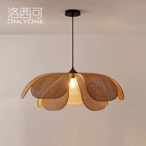 客厅餐厅日式禅意藤编艺术吊灯