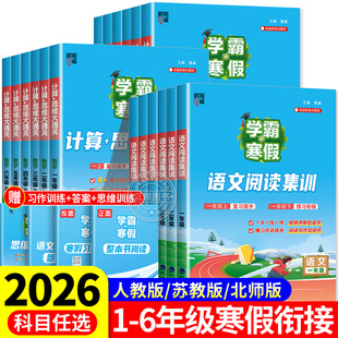 2026春季新版学霸的寒假语文寒期阅读集训一二三四五六年级上册下册寒假衔接人教版寒假作业预复习阅读理解专项训练书123456RJ