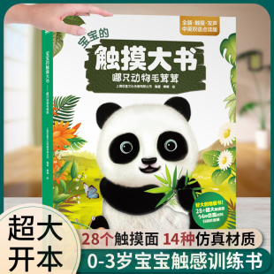 第一本触摸大书 宝宝 哪只动物毛茸茸婴幼儿早教启蒙认知绘本0到3岁宝宝触感训练书撕不烂翻翻书那么大地板书加厚版 超大开本
