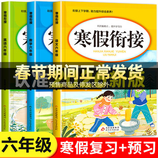 2026新版 六年级寒假衔接人教版语文数学英语全套练习册6年级上册下册复习预习寒假作业一本通专项训练部编版练习题小学生快乐假期