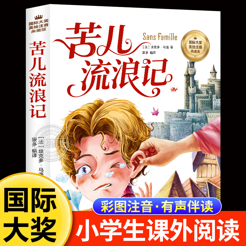 苦儿流浪记彩图注音版一年级阅读必课外书读带拼音儿童读物二三年级课外阅读书籍原著适合小学生看的小说书故事书世界名著完整版