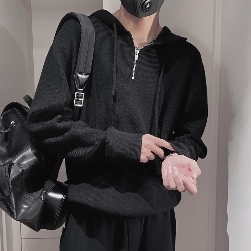 E237-P98控138设计高级感百搭套头连帽纯色男士针织羊毛衫米,男装针织衫/毛衣,电商A208