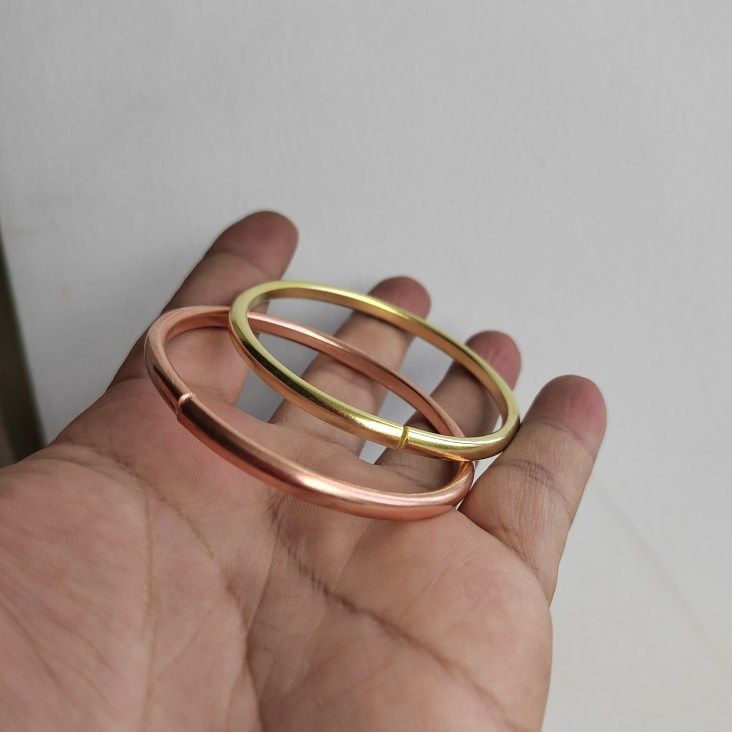 云南纯铜手镯红铜紫铜黄铜光面窄面手镯秀气款