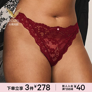 女 内裤 3件278 2025维密大秀系列性感蕾丝低腰不包臀丁字裤