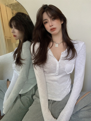 冰丝春秋薄款防晒紧身长袖上衣