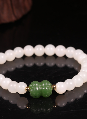 惹石玉雕新疆和田玉籽料碧玉手链