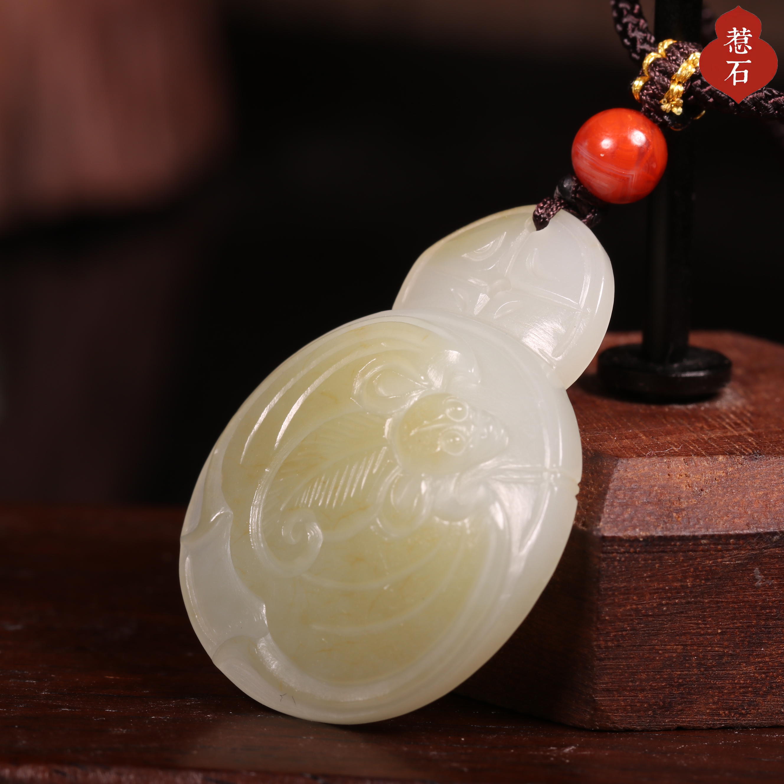 10克新疆和田玉籽料洒金皮 福在眼前 吊坠挂件苏工