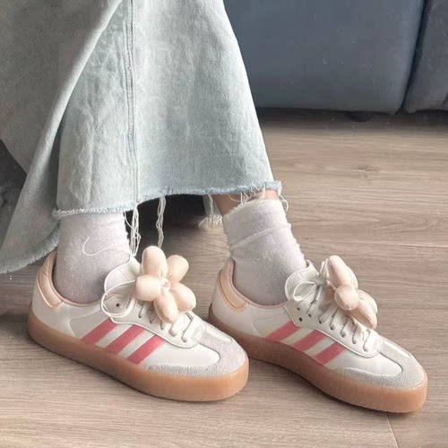 正品adidas三叶草SAMBAE W女士时尚简约经典复古板鞋德训鞋JR3334