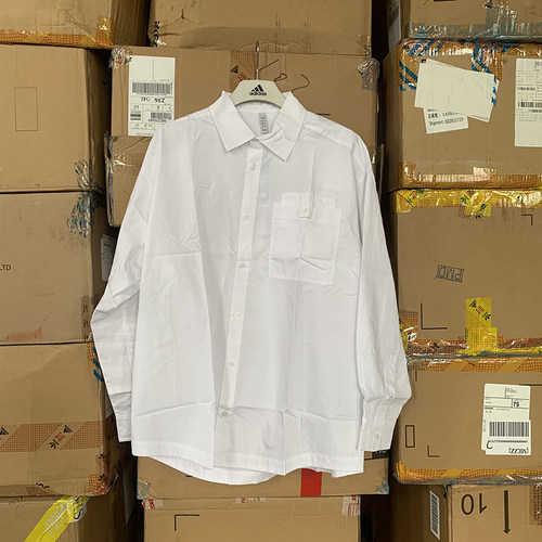 现货 阿迪达斯三叶草外套男 排扣翻领休闲长袖衬衫HU1230原849