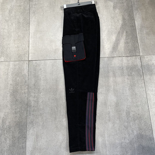 新款 运动裤 灯芯绒时尚 Adidas长裤 GN5445 休闲裤 阿迪达斯三叶草男裤