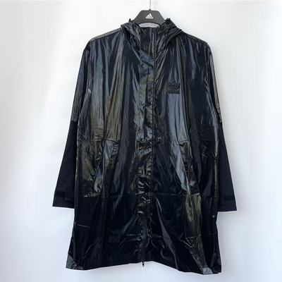 时尚潮流三叶草长款亮面风衣夹克