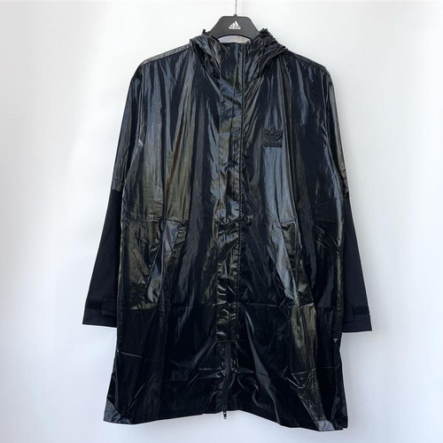 时尚潮流三叶草长款亮面风衣夹克