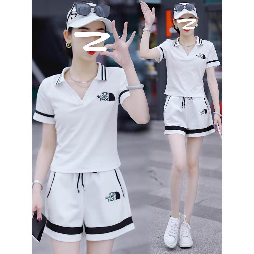 欧洲站休闲时尚套装女夏季2025年新款网红风短袖短裤运动服两件套