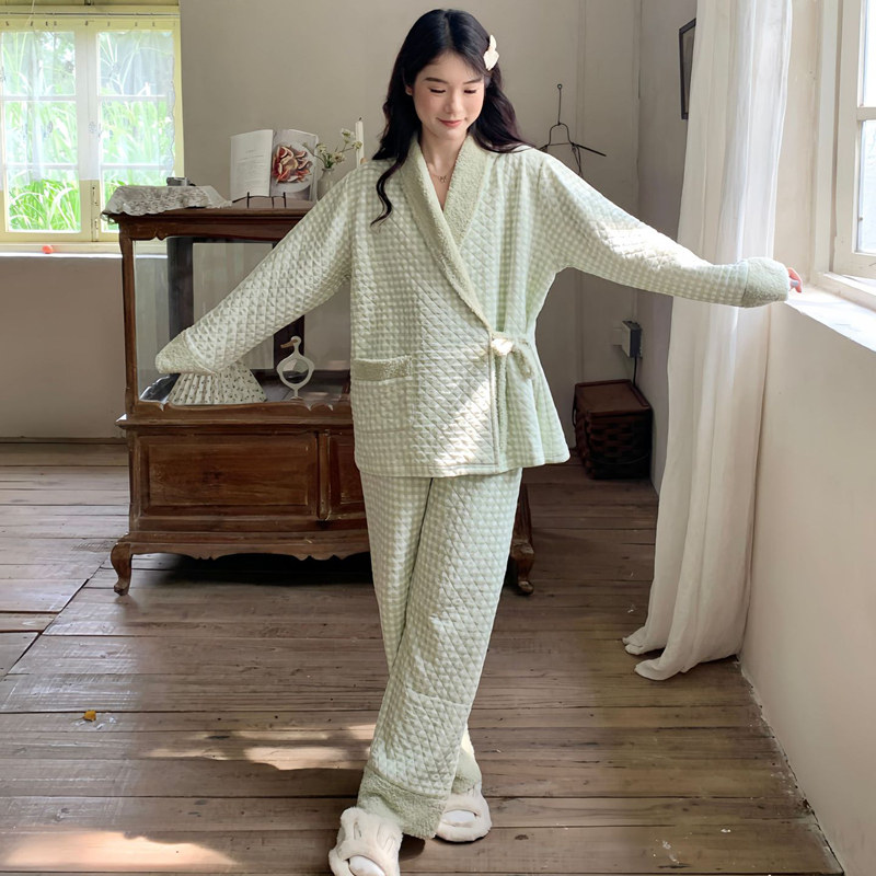 秋冬保暖月子服套装加厚产后哺乳