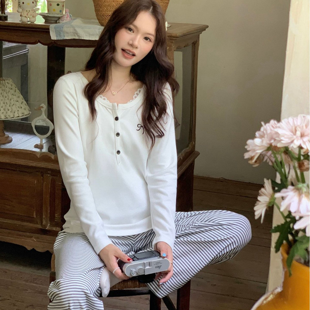 保暖德绒孕妇睡衣秋冬产后哺乳服