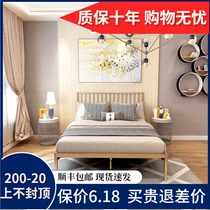 Simple modern European gold net red iron bed environmental protection iron bed 1.2m 1.5m single double iron shelf bed