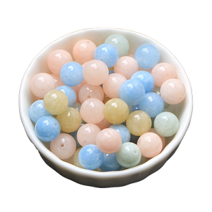 摩根石玉髓散珠子圆珠半成品diy配黄金貔貅串珠手链编织水晶材料