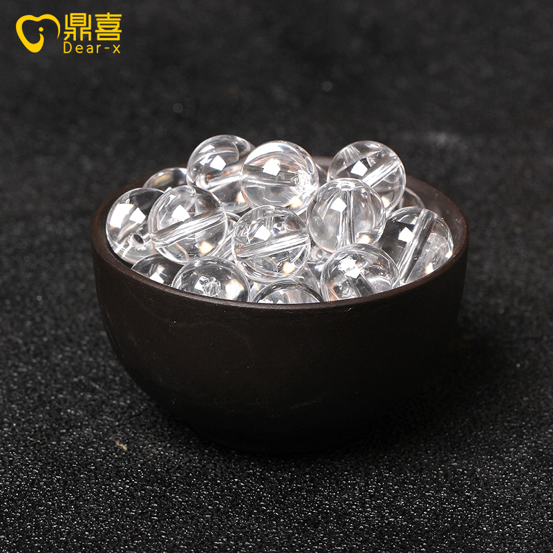 diy天然白水晶圆珠手工编织饰品