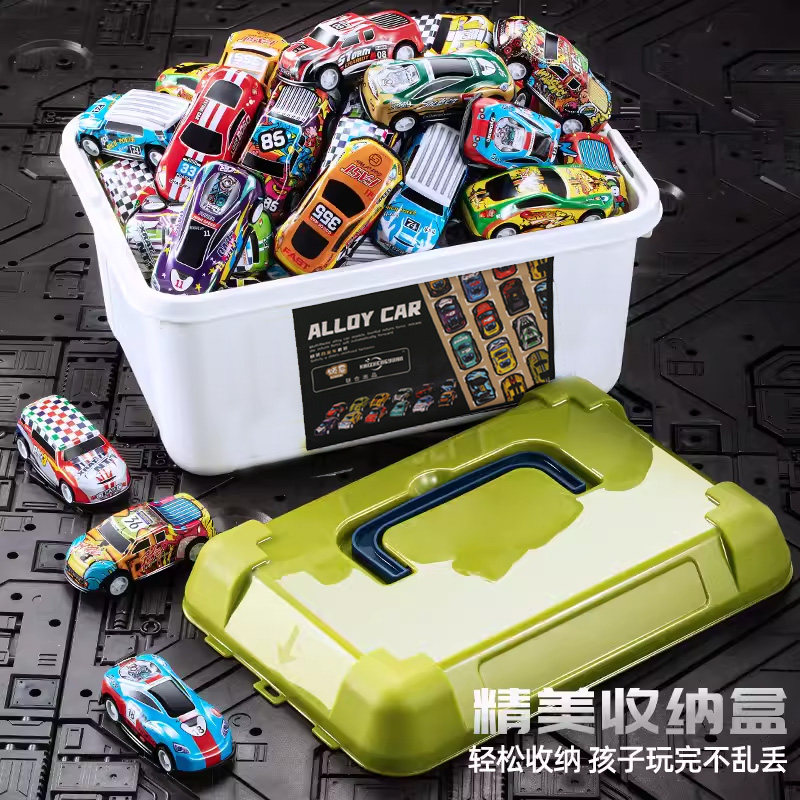 DOUYIN KUAISHOU의 동일한 합금 철 자동차 다양한 스타일의 배럴 풀백 자동차 관성 자동차 어린이 장난감 자동차