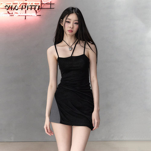 VIAPITTI吊带背心含羊毛连衣裙女装夏季新款设计感中长款裙子