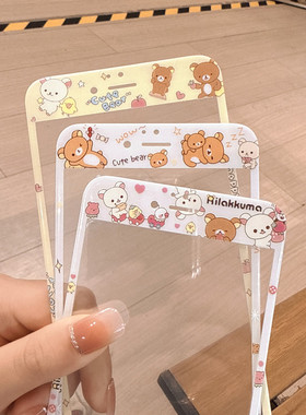 可爱轻松熊苹果4/5S手机膜适用iPhone6Plus防尘8卡通7高清透明SE2钢化玻璃防爆保护彩膜