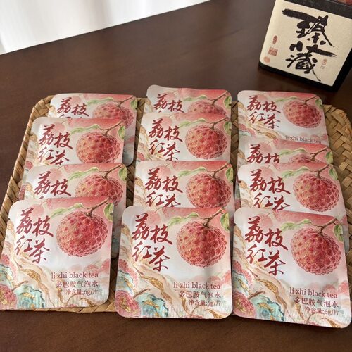荔枝红茶6克独立装紧压调味茶多巴胺气泡水荔枝干搭配云南红茶