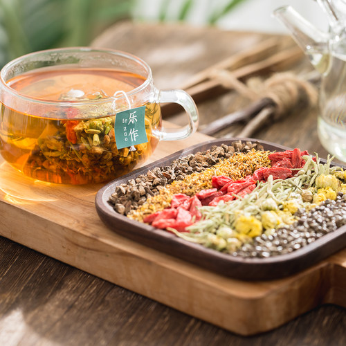 花茶熬夜茶金银花牛蒡根茶桂花