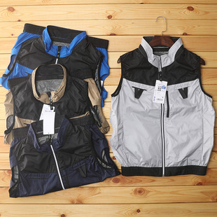 超值外贸夏季防晒服降温空调服风扇马甲男工厂车间解暑工装反光条