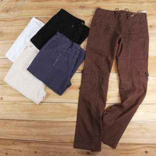 超值外贸女款棉麻亚麻裤子宽松阔腿裤肥腿加大码休闲工装女士长裤