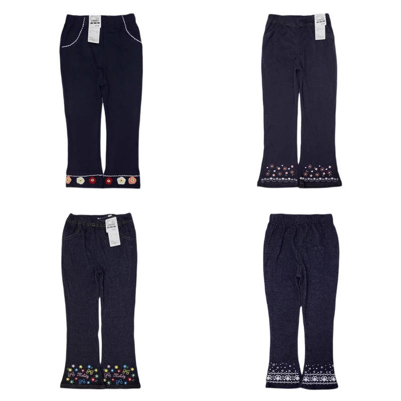 特惠95-110日单女童春秋冬款松紧腰弹力仿牛仔裤打底裤长裤靴裤子