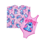 7岁外单女童可爱卡通运动健身连体泳衣三角防晒泳装 背心两件套