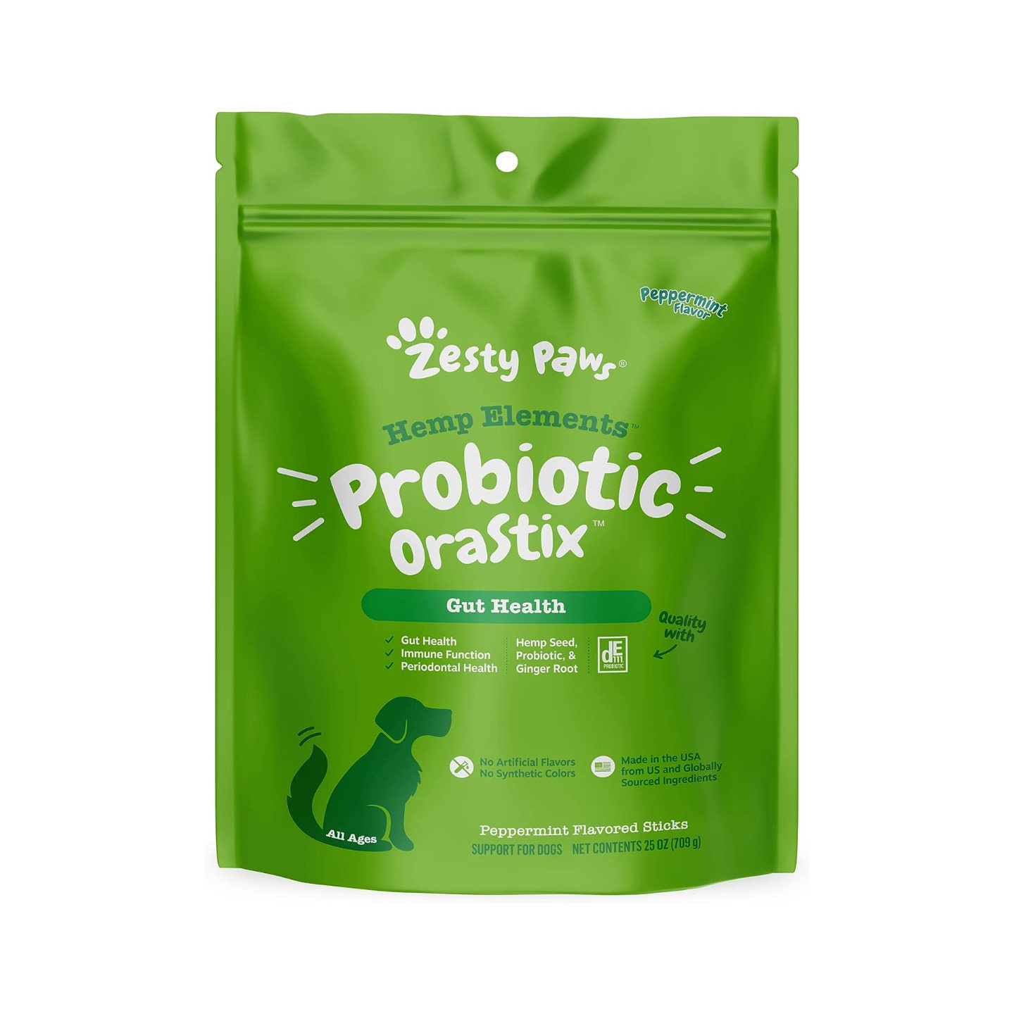 美国直邮 Zesty Paws OraStix for Dogs 狗用益生菌咀嚼 支持肠道