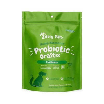 美国直邮 Zesty Paws OraStix for Dogs 狗用益生菌咀嚼 支持肠道