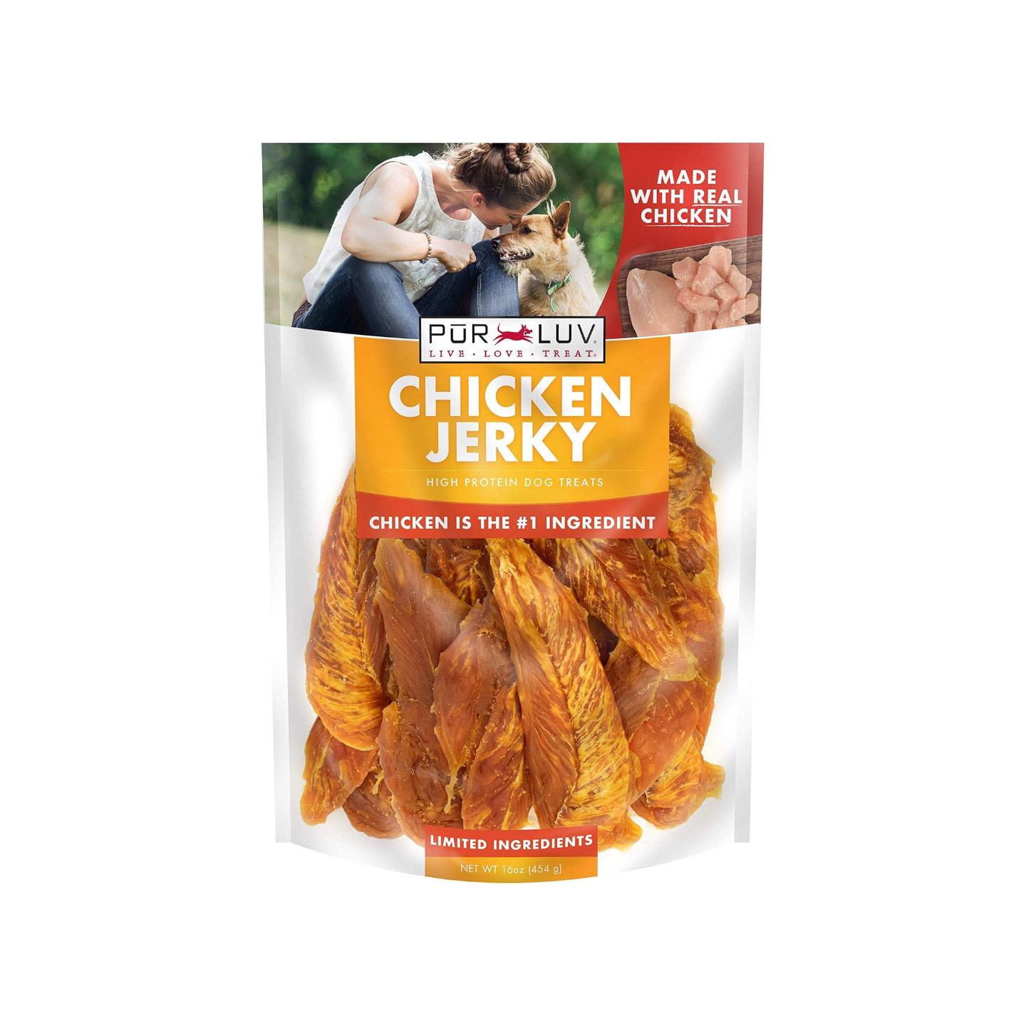 美国直邮 Pur Luv Chicken Jerky Dog Treats  鸡肉干肉条狗零食
