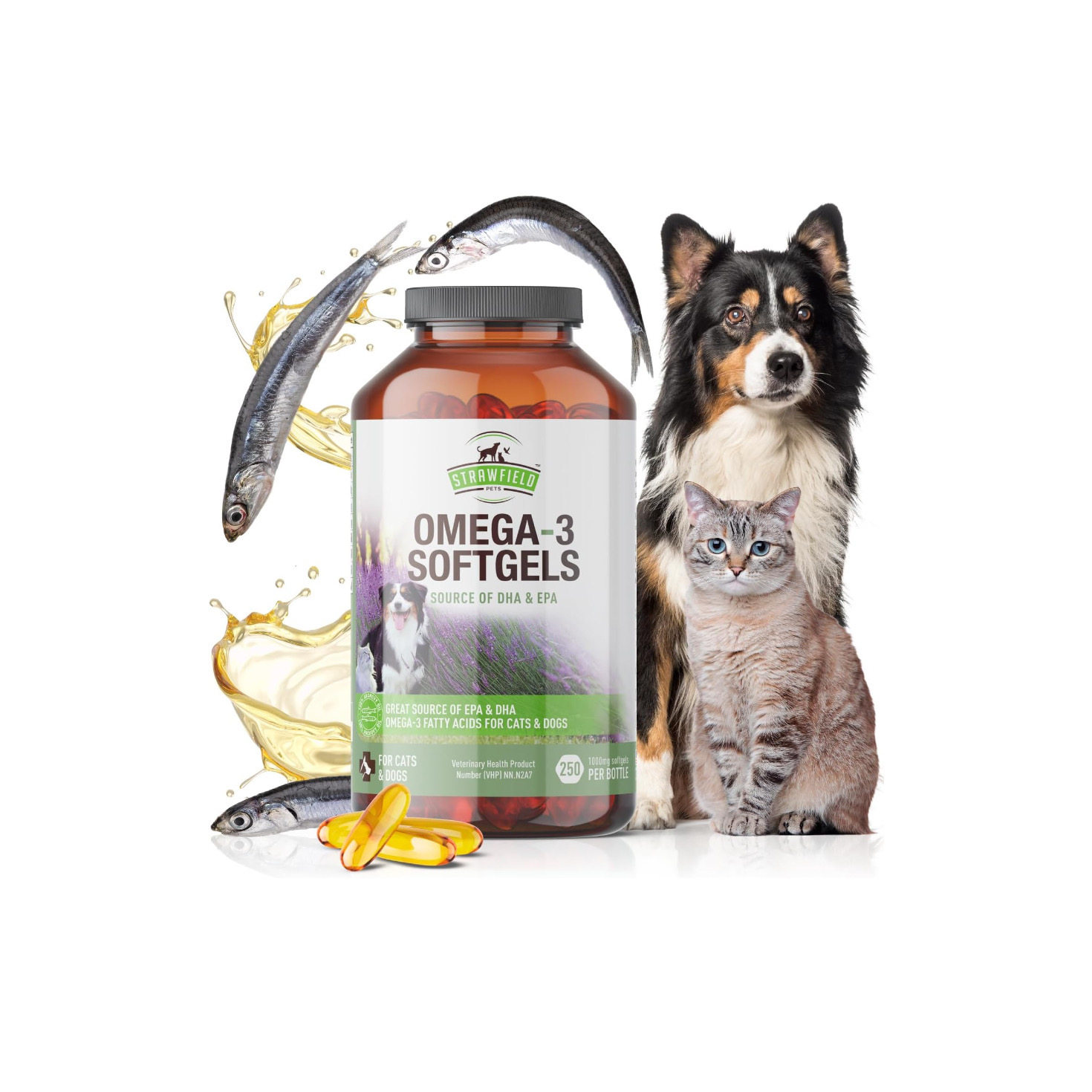 美国直邮  Strawfield Pets' Omega 3 Fish Oil 狗用欧米茄3鱼油