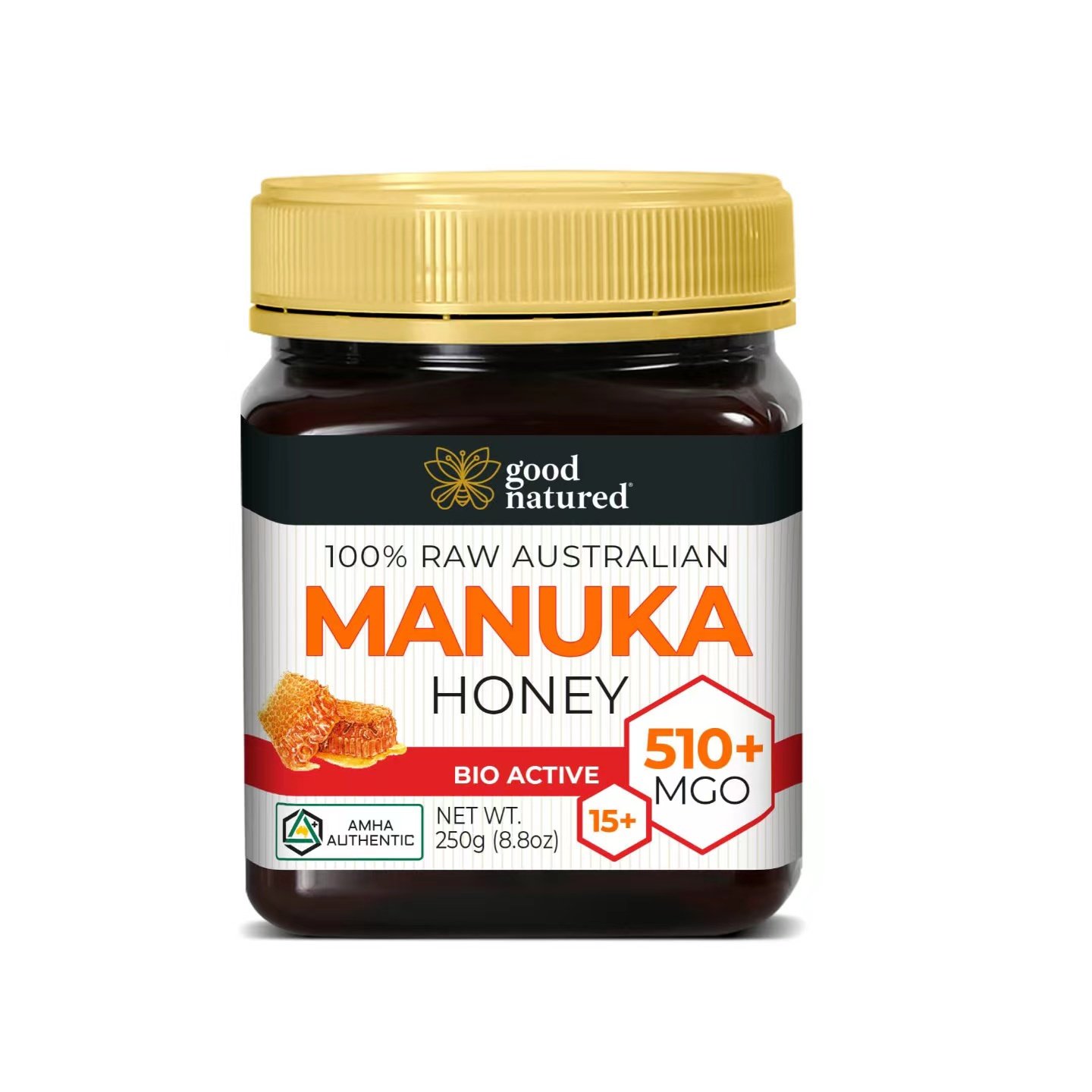 美国直邮Good Natured Raw Manuka Honey MGO510+麦卢卡蜂蜜 250g