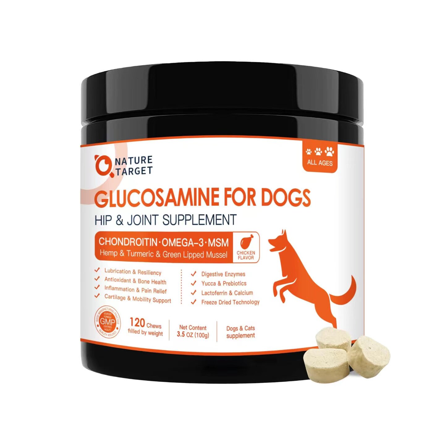 美国直邮 NATURE TARGET Glucosamine for Dogs 狗用氨基葡萄糖