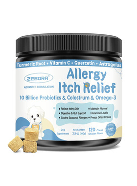 美国直邮ZEBORA Dog Allergy Relief Chews狗用过敏缓解咀嚼120粒
