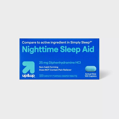 美国直邮Up & Up Nighttime Sleep Aid盐酸苯海拉明夜间助眠100片