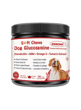 美国直邮ZEBORA Glucosamine for Dogs Joint狗用氨基葡萄糖120粒