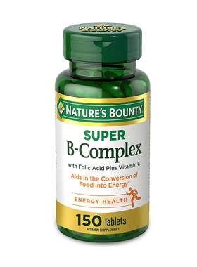 美国直邮Nature’s Bounty Super B Complex 复合维生素B含VC叶酸