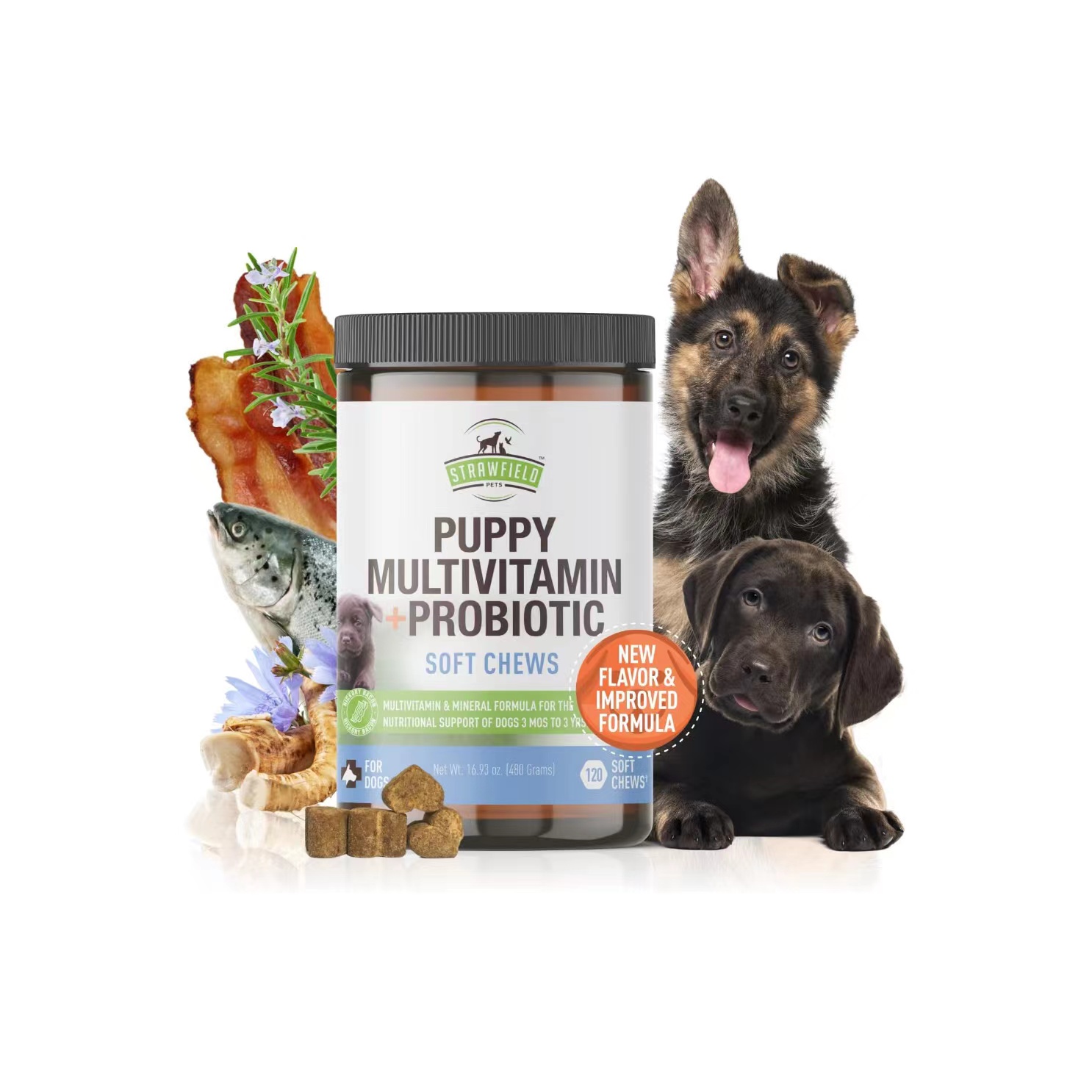 美国直邮Strawfield Pets' Puppy Multivitamin 小狗维生素益生菌 宠物/宠物食品及用品 狗益生菌 原图主图