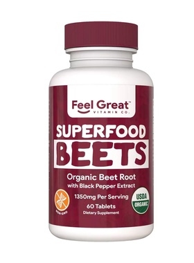美国直邮Feel Great 365 Organic Beet Root 有机甜菜根粉 (片剂)