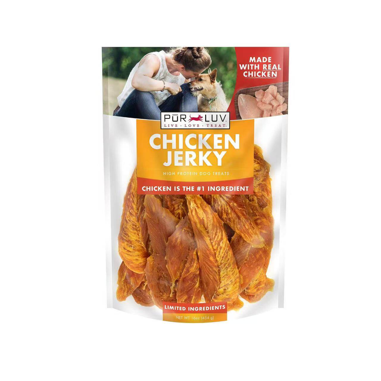 美国直邮 Pur Luv Chicken Jerky Dog Treats 狗用鸡肉干咀嚼零食