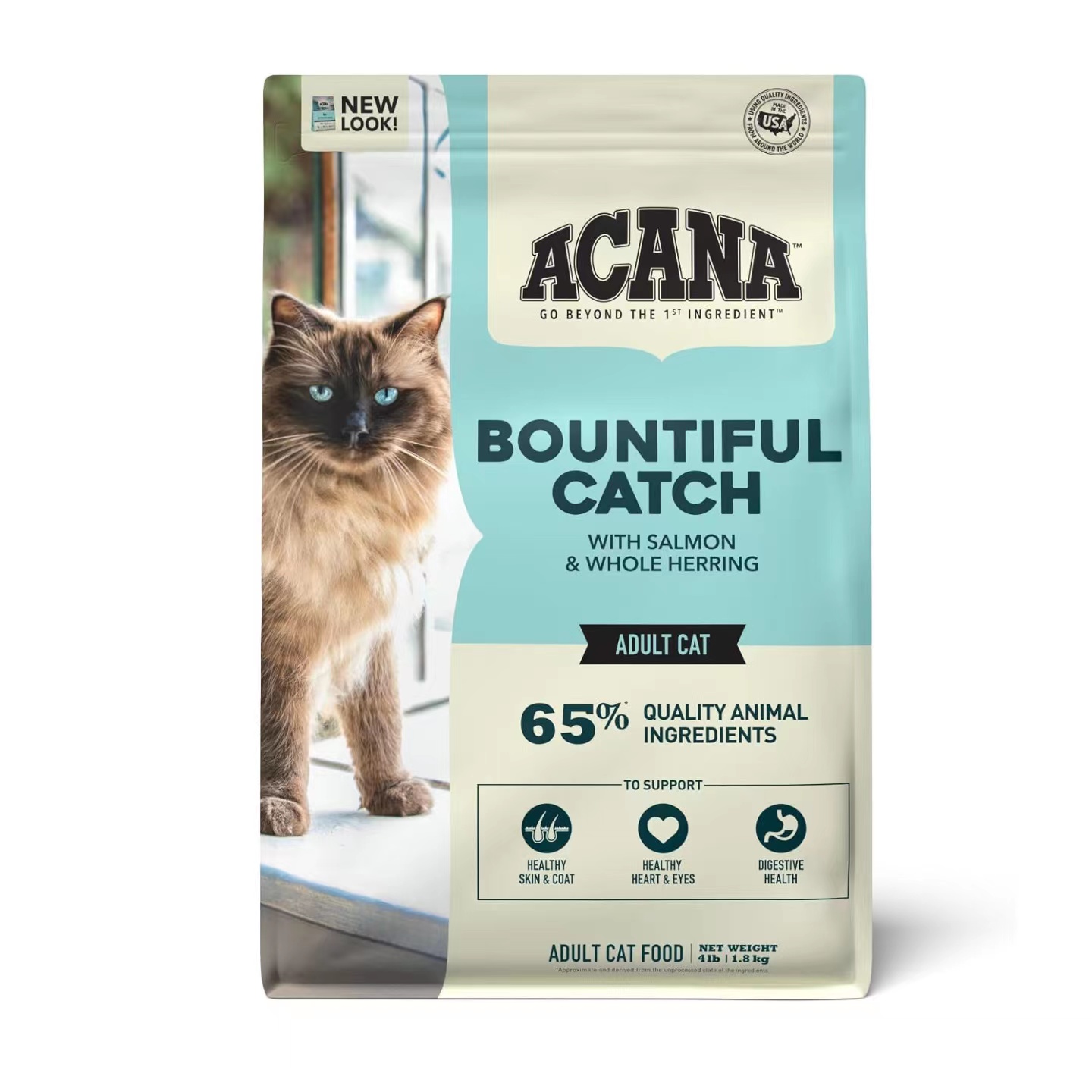 美国直邮 ACANA Bountiful Catch Dry Cat Food 优质成年干猫粮