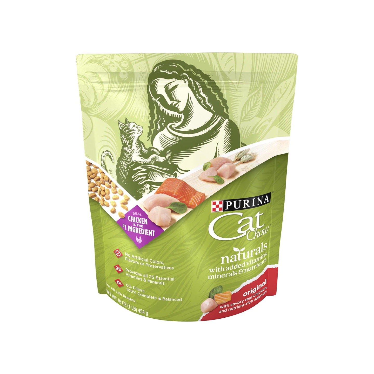 美国直邮 Cat Chow Naturals cat food 自然原味干猫粮6包