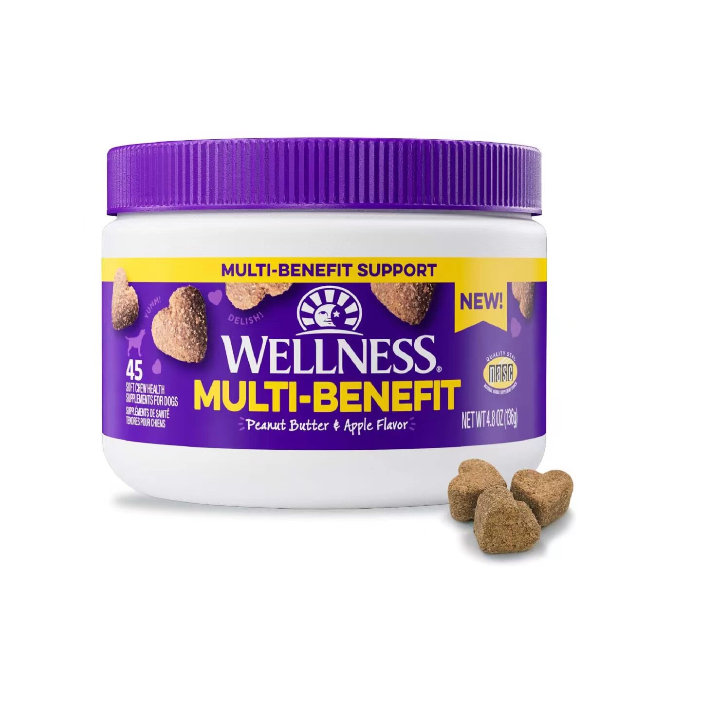 美国直邮 Wellness Multi-Benefit Soft Chews 狗用整体健康补剂