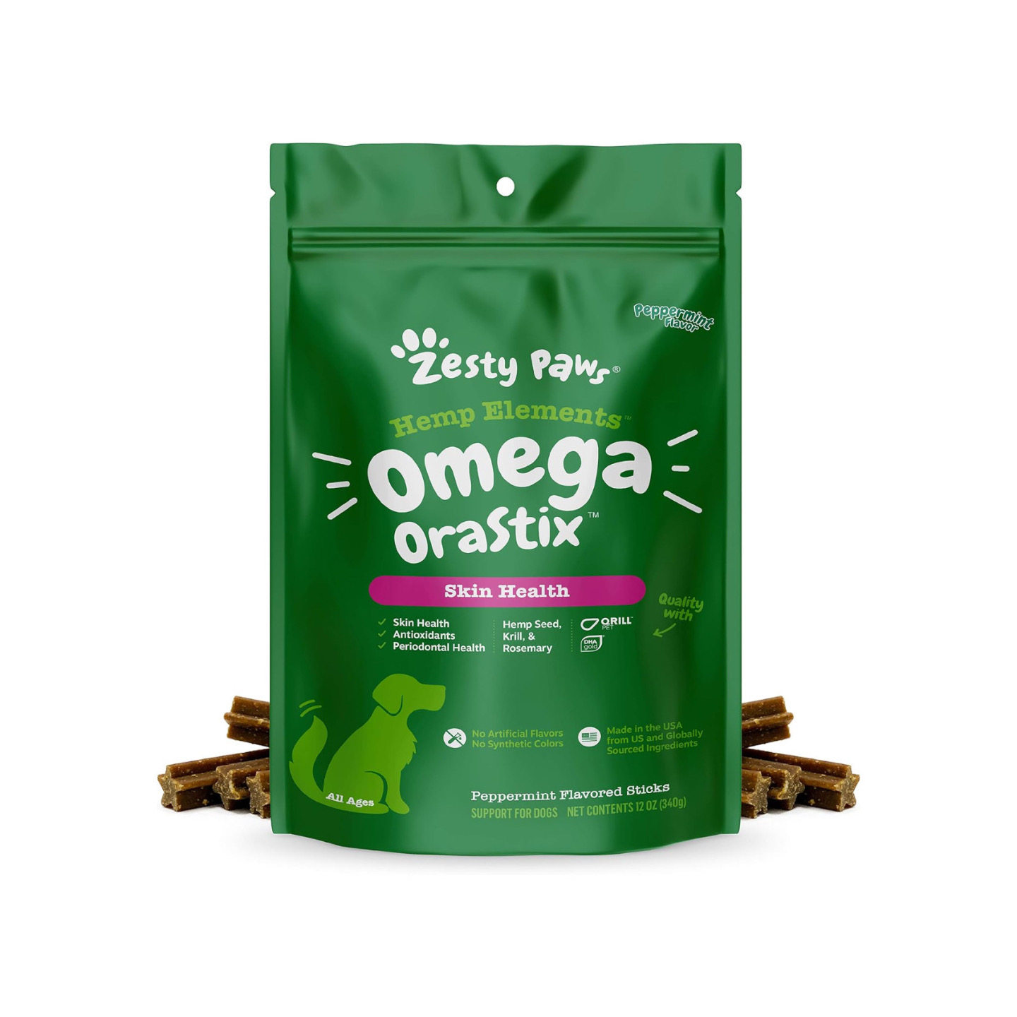 美国直邮 Zesty Paws Omega OraStix for Dogs狗狗的皮肤健康支持 - 实物图