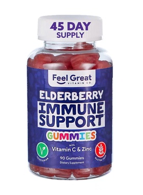 美国直邮 Feel Great 365  Sambucus Elderberry Gummies 接骨木