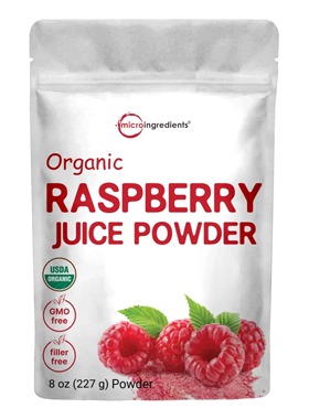 美国直邮MicroIngredients Freeze Raspberry 有机冻干树莓果汁粉